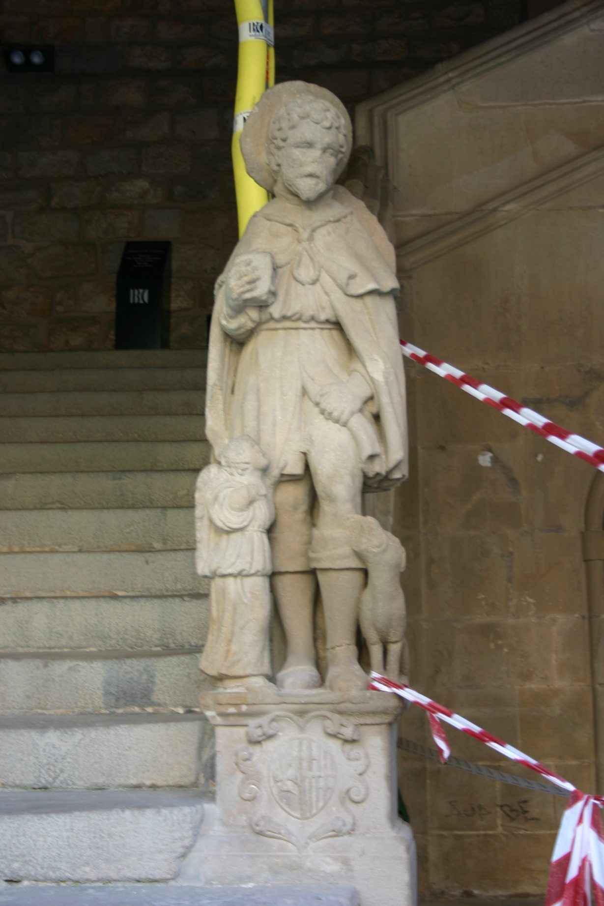 Saint Roch's statue, Hospital de la Santa Creu (ancient site), Barcelona, Spain (32).JPG